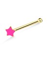 Pink Star Bone Nose Stud NSKD-807